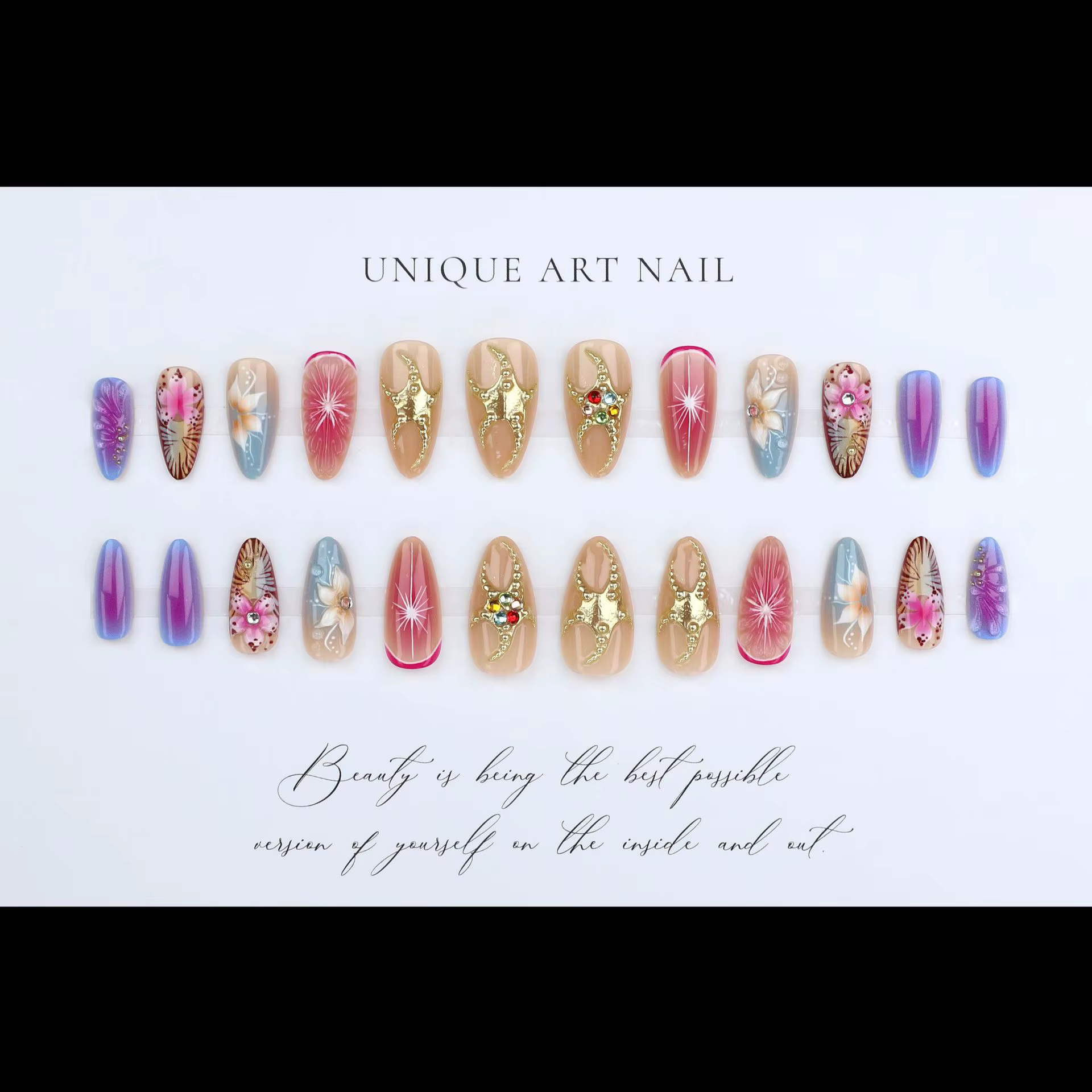 Faux ongles moyens pour femmes et filles