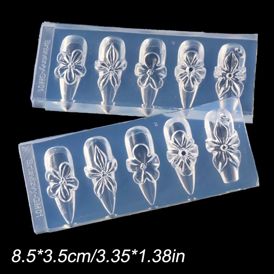 1 pièce Moule en silicone 3D pour ongles