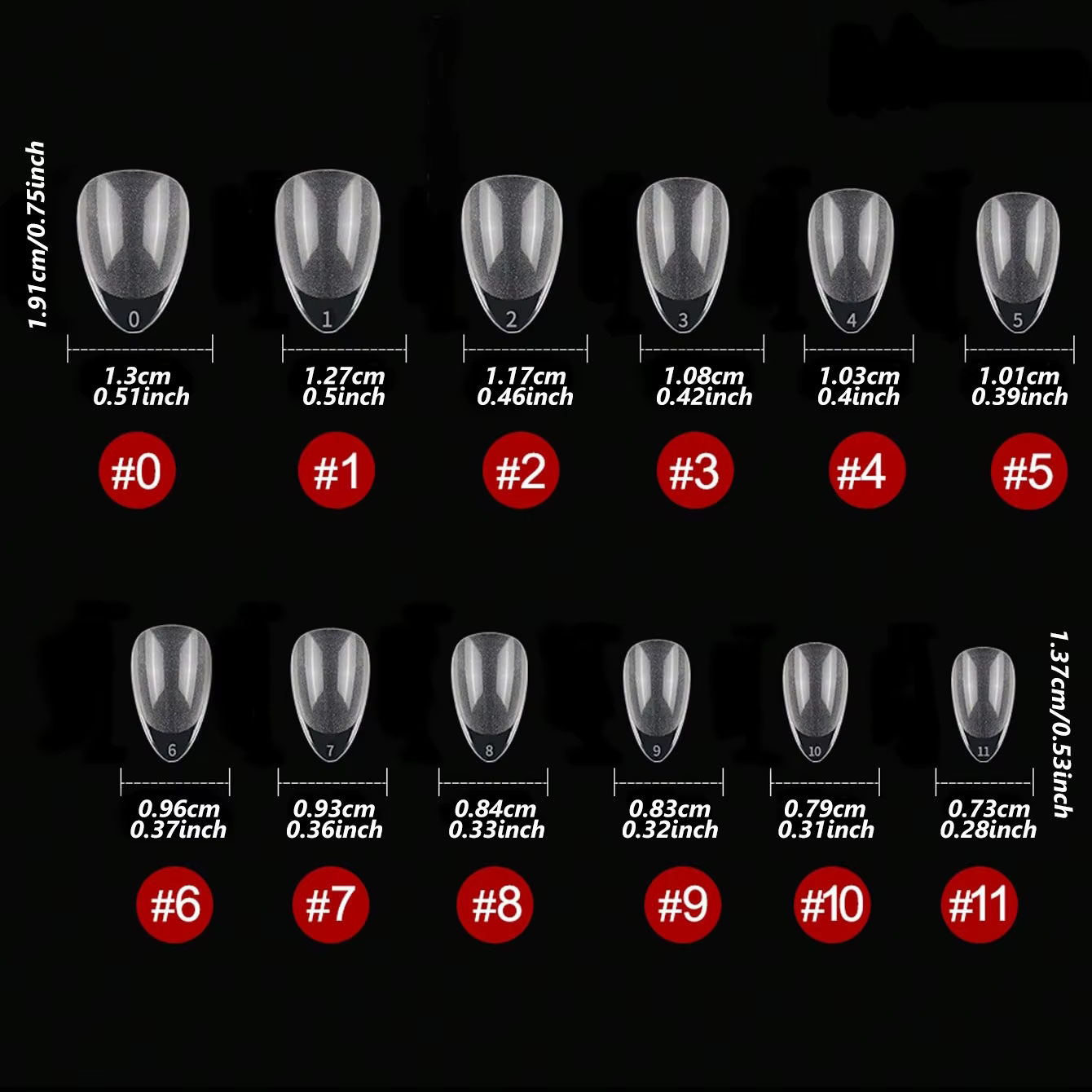 Embouts d'ongles courts en amande : 120