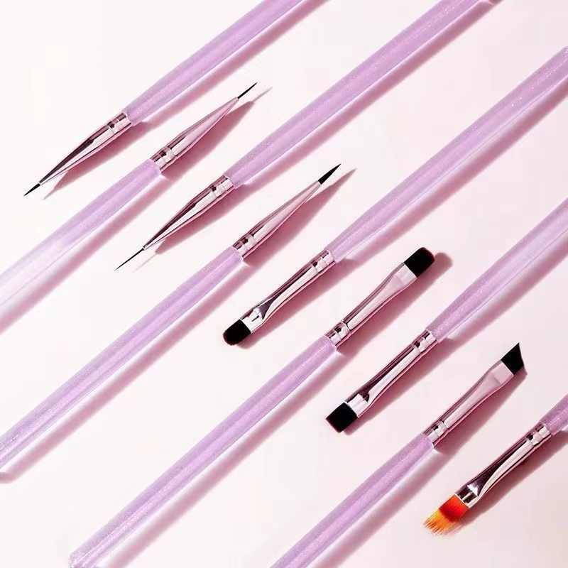 Ensemble de 9 pinceaux pour nail art violet