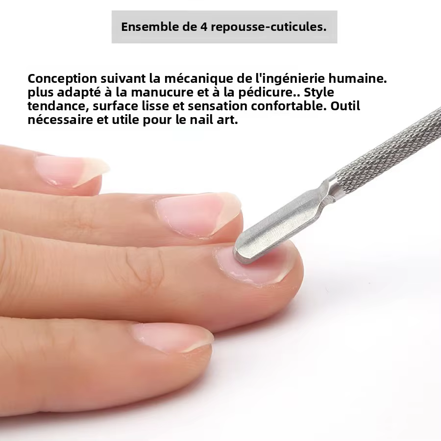 Dissolvant de cuticules en acier inoxydable