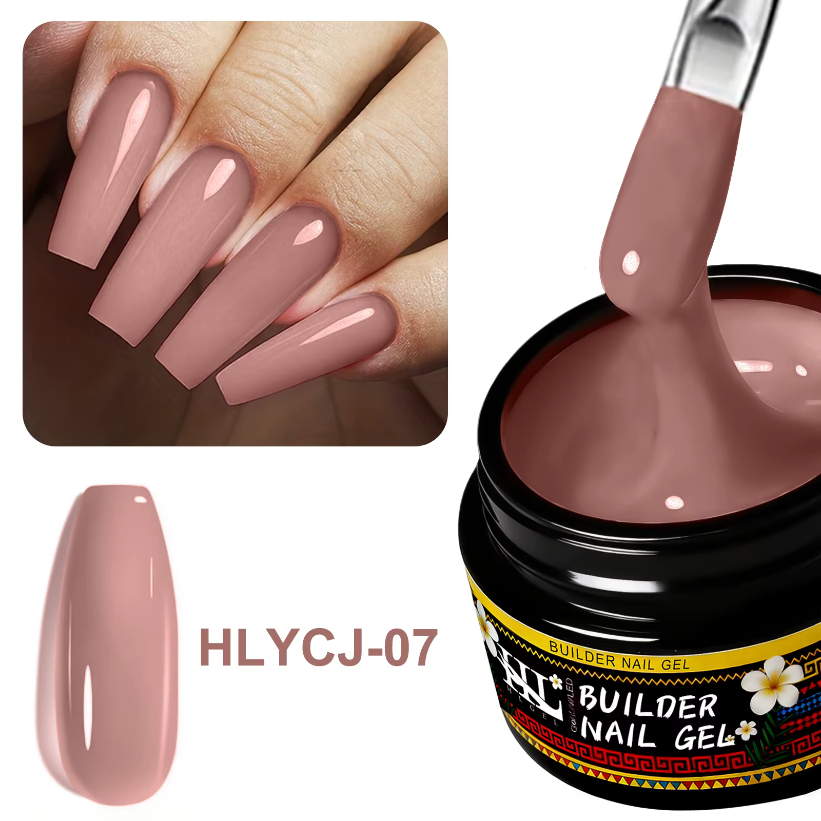 Gel de construction transparent en fibre de verre HL 20g pour renforcer les ongles cassés