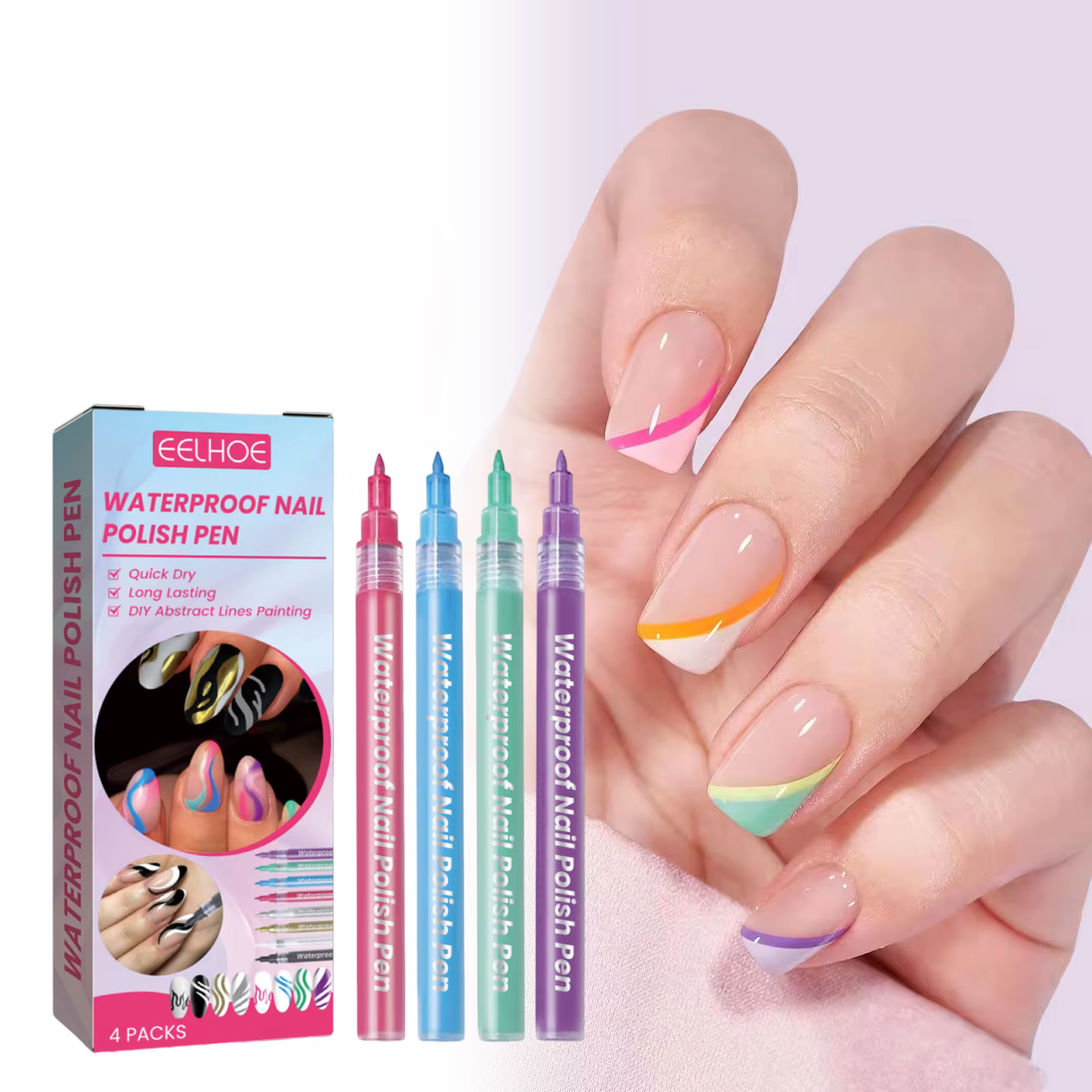 Stylos pour nail art, pour peindre vos ongles, faciles à appliquer, sans lampe, pour enfants, adultes, festivals, fêtes, crayons pour nail art pour femmes et hommes