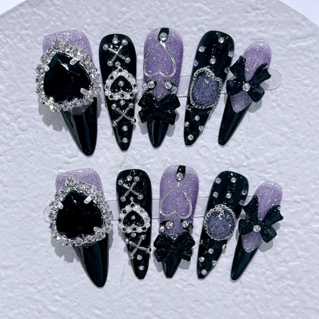 Menhera Sweet Refroidissement Longs Conseils Fait à la main Ongles portables y2k Spice Girls Presse