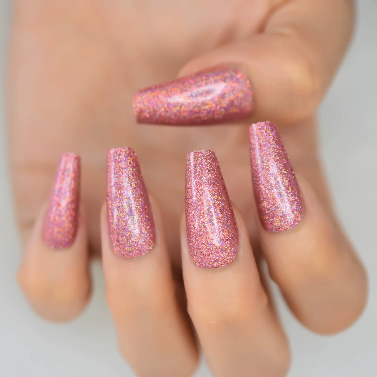 Faux ongles longs en forme de ballerine