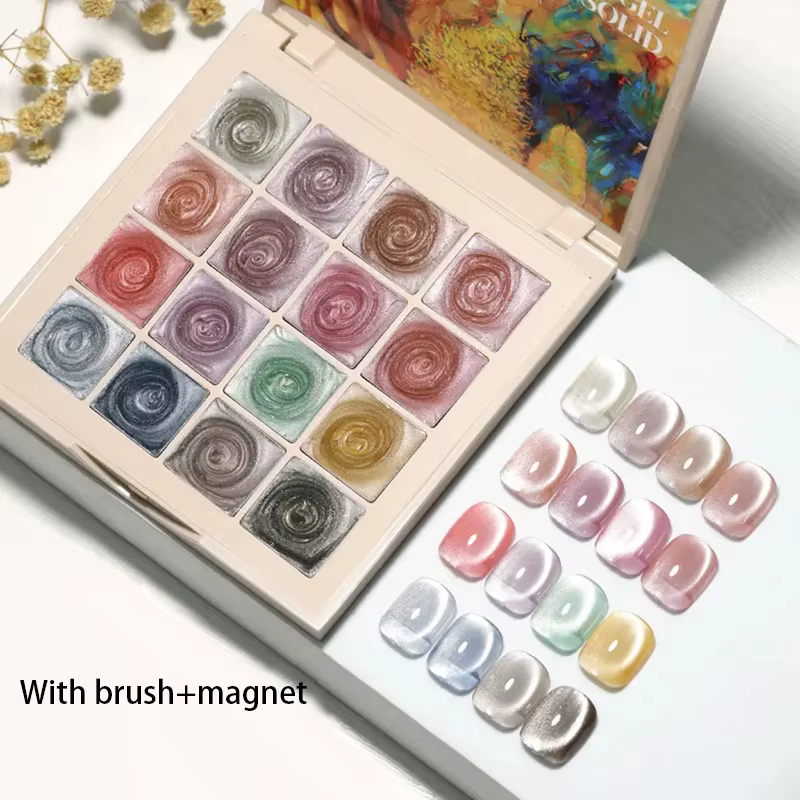 Vernis Gel Magnétique Effet Œil de Chat Violet 16 Couleurs