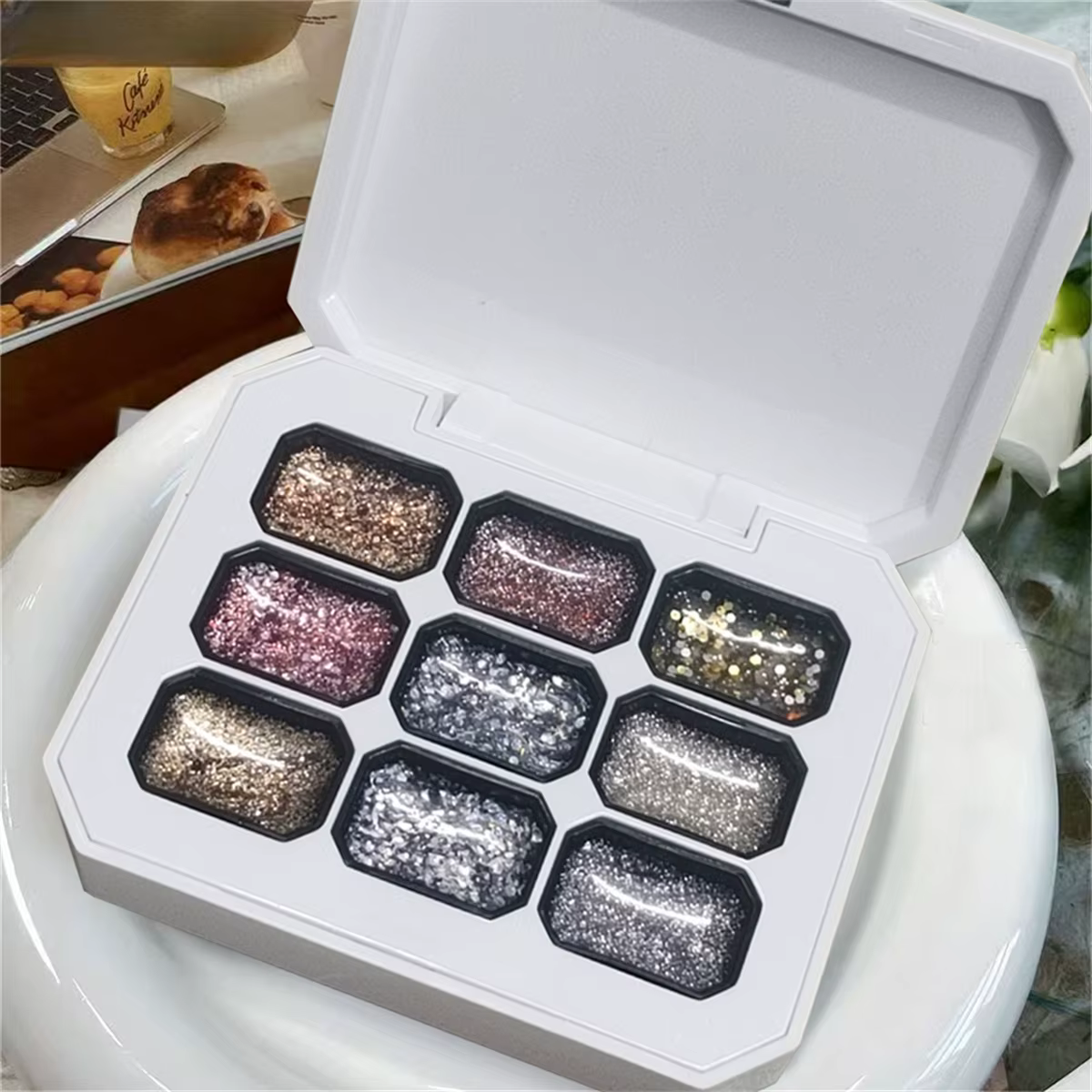 Gel à ongles diamanté neuf couleurs