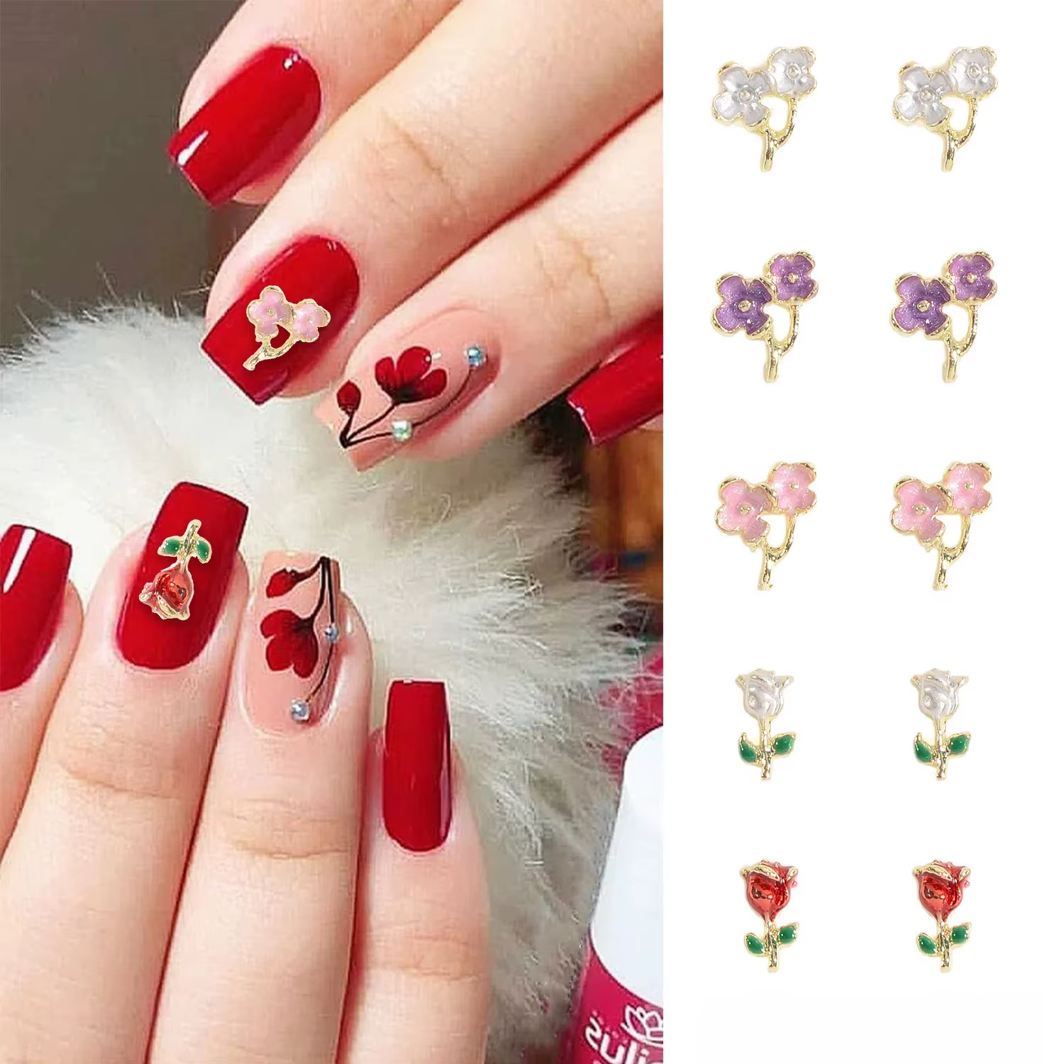 Breloques pour ongles romantiques pour la Saint-Valentin - Accessoires