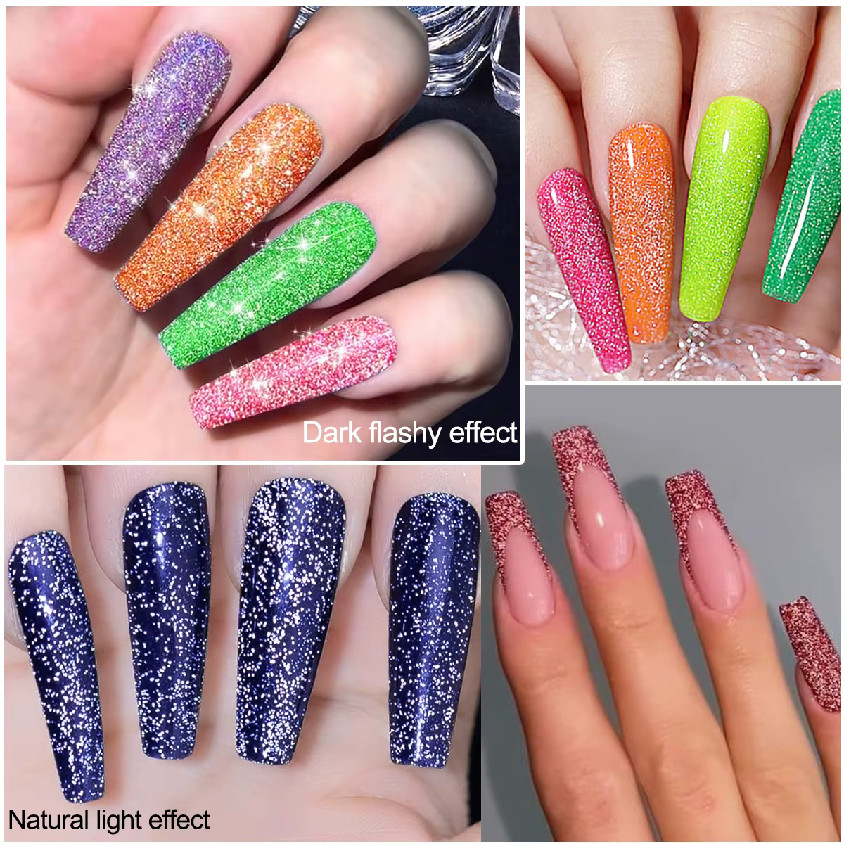 Lot de 10 vernis à ongles gel pailleté - Vernis brillant