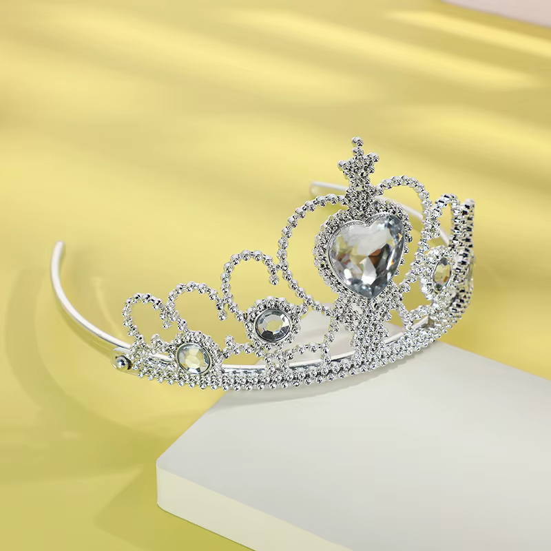 Couronne de diamant pour enfants, coiffure princesse Elsa pour filles, bandeau congelé, tempérament doux, accessoires de couronne bleu rose rouge pour tout-petits