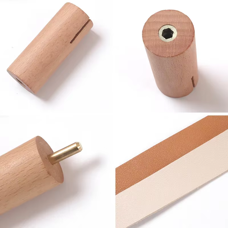 Porte-rouleau de papier toilette Vintage en bois et cuir, support de rangement pour salle de bain, distributeur de serviettes et de mouchoirs, accessoires de salle de bains muraux