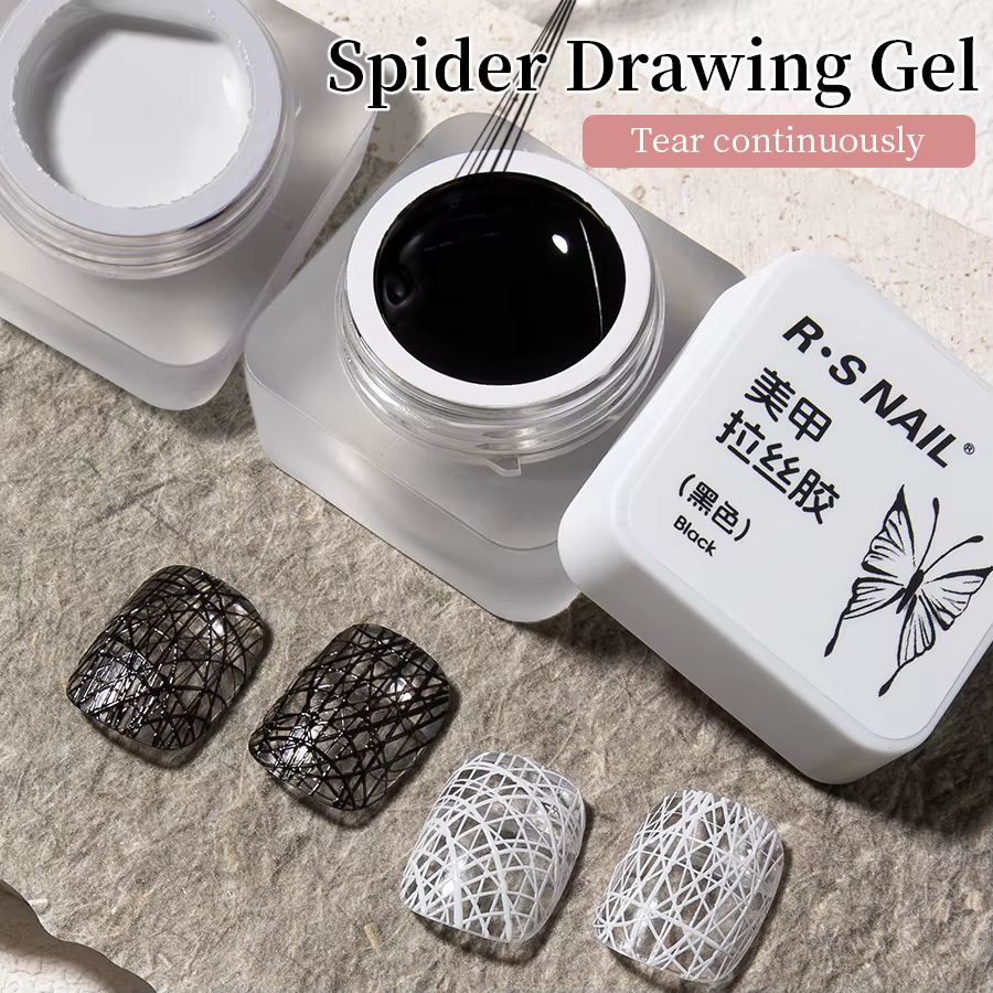 RS NACanon-Verhéritage à ongles gel semi-solide à rayures métalliques