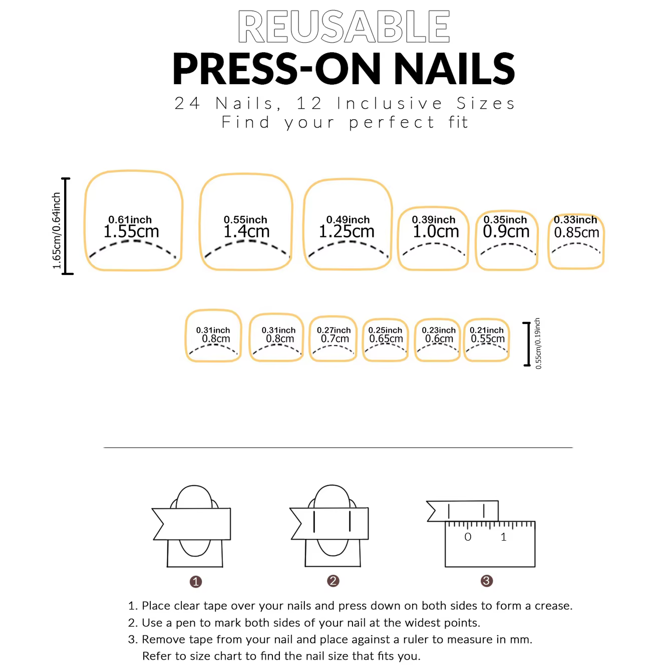360 faux ongles carrés courts blancs style français