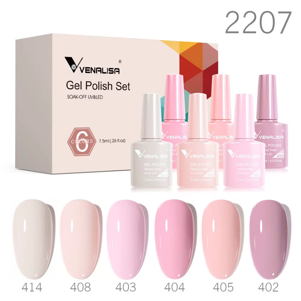 6 pièces/ensemble VIP5 Venalisa Gel vernis à ongles HEMA gratuit gelée rose couleur nue
