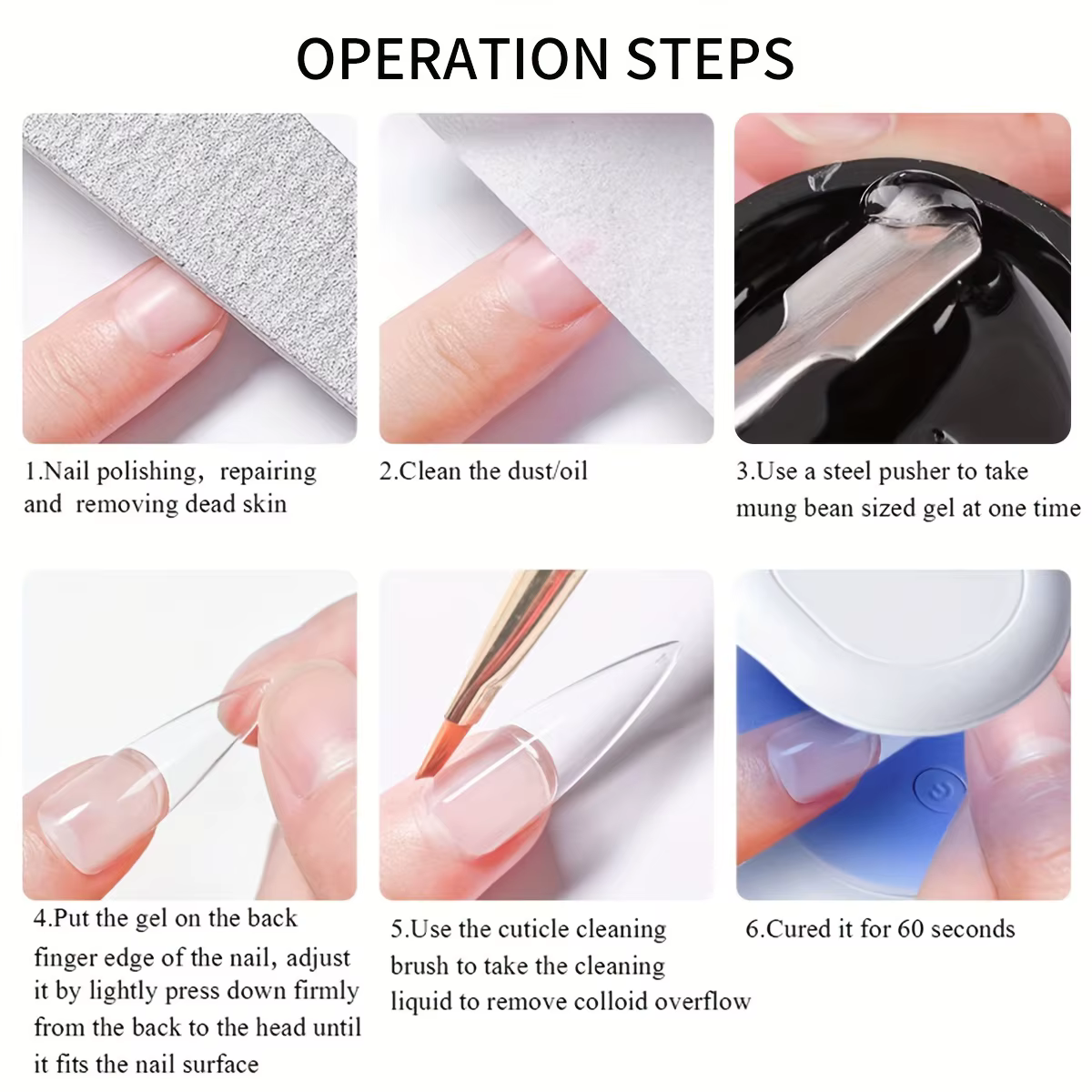 Gel adhésif solide pour ongles