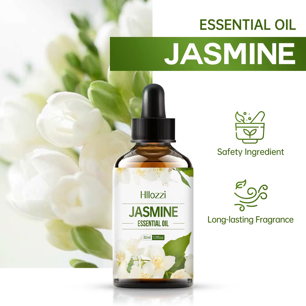 Huile essentielle de jasmin, 100ml/60ml/30ml, aromathérapie, huile essentielle multifonctionnelle, diverses scènes, riche en saveur, hydratante