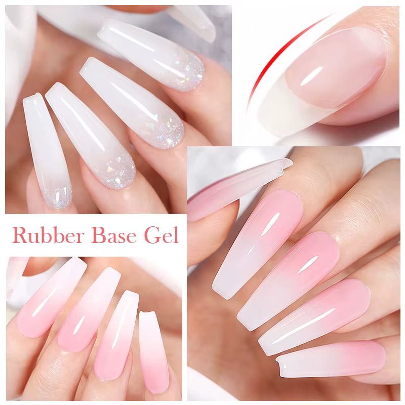 BORN PRETTY vernis à ongles Gel à Base de caoutchouc rose laiteux paillettes 15ml