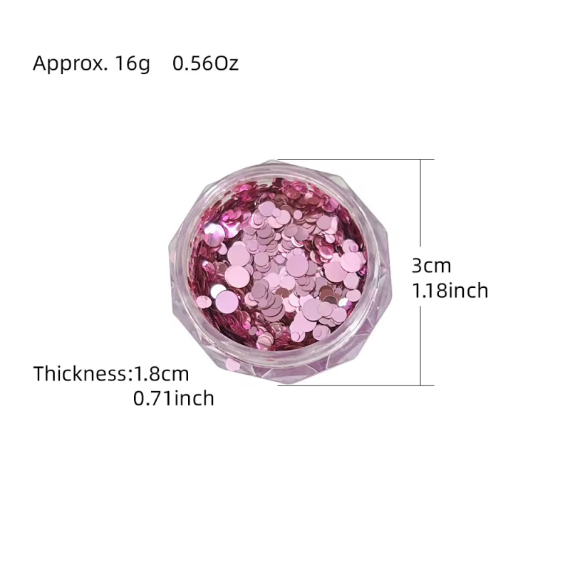 1 boîte de paillettes rondes à pois pour ongles