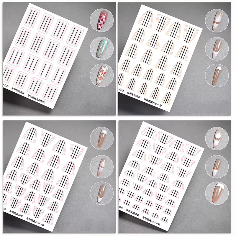 Formes d'ongles Guides de pointe de frange autocollant conseils d'art d'ongle