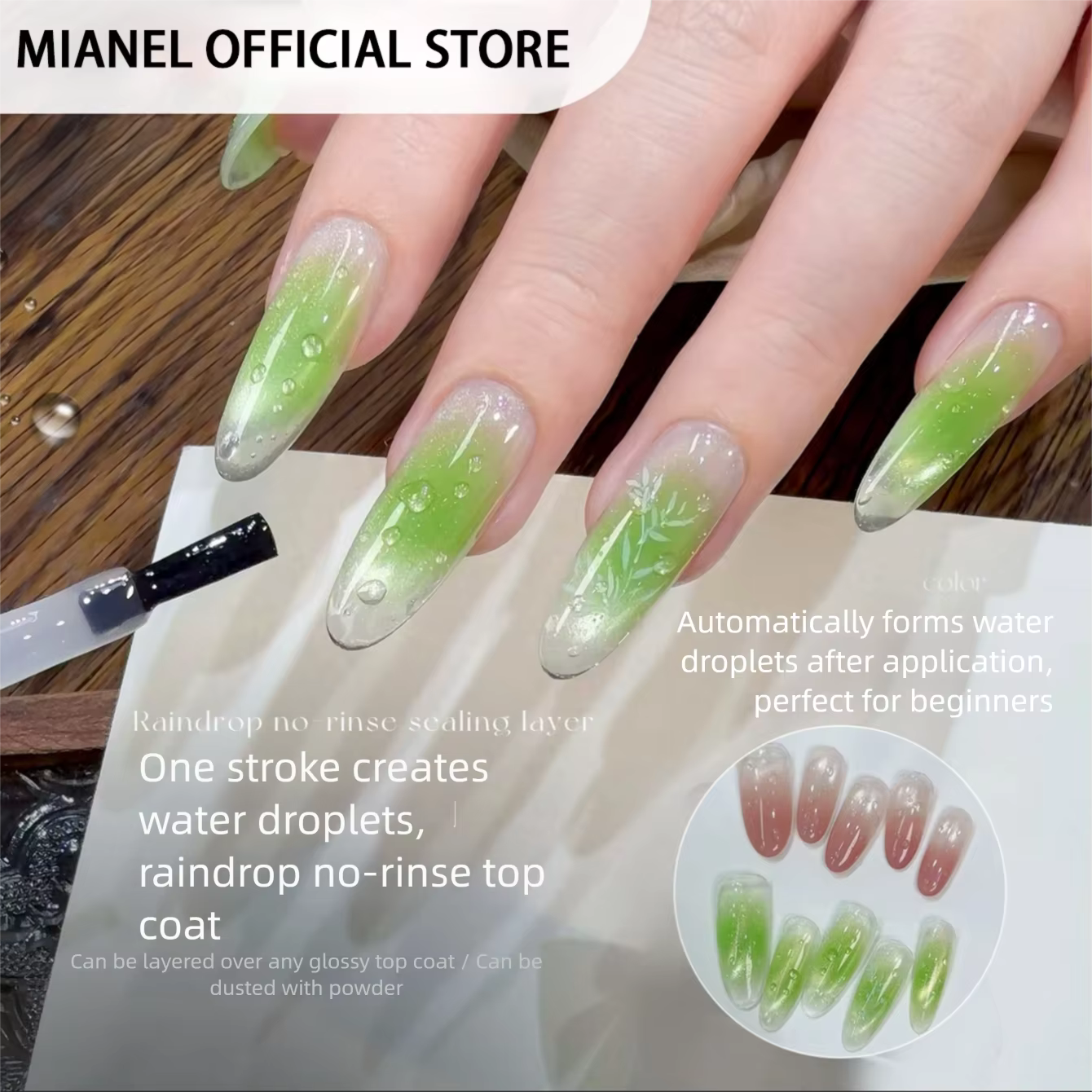 MIANEL 10ML/PCS Gel de finition transparent effet goutte d'eau sans résidu