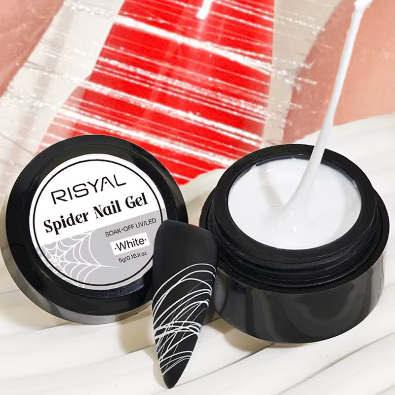 Gel de dessin d'ongles araignée créatif