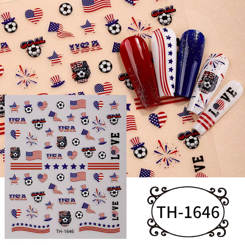 Autocollants pour ongles de football 2026