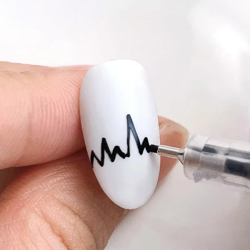 Pinceau coloré noir et blanc pour vernis gel UV
