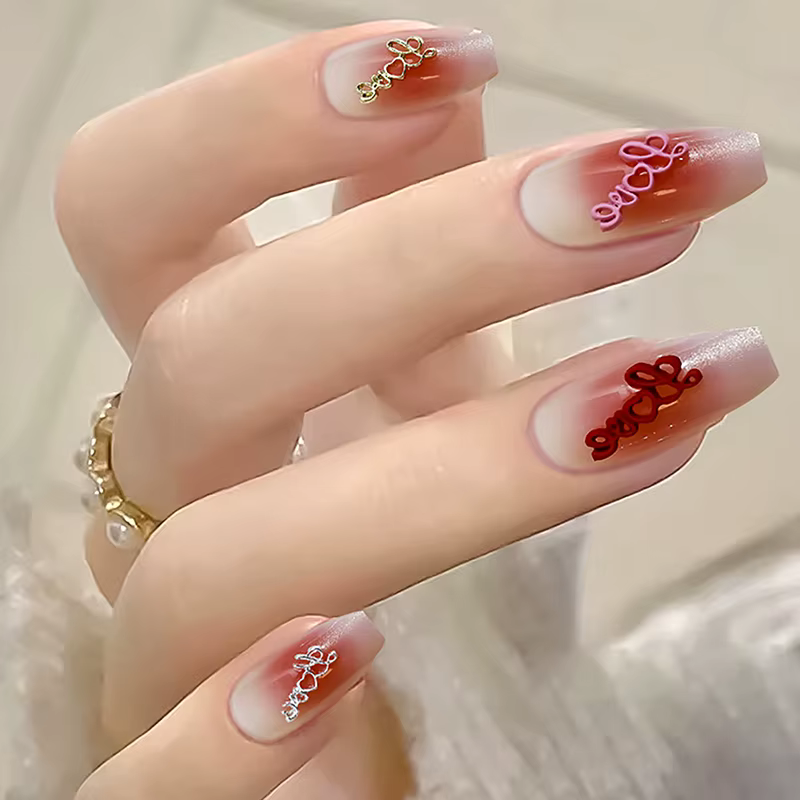 Breloques en métal avec lettres anglaises pour Nail Art