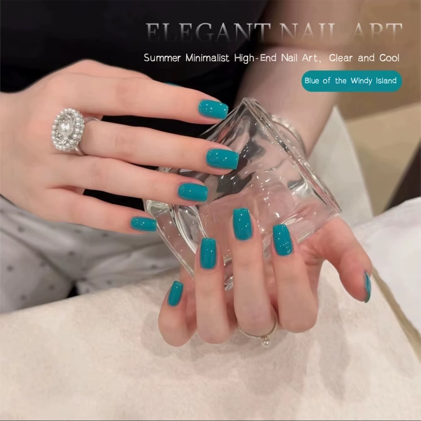 Nouveau Vernis à Ongles Gelée UV/LED Bleu Lac Éclatant 2026 – Le Plus Vendu pour l'Été – Effet Glacé Transparent