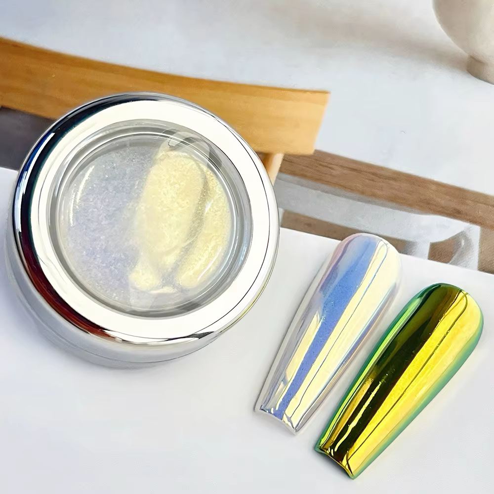 Aurora brillant Super paillettes pour ongles bricolage poudre chromée frottant Fine manucure décoration