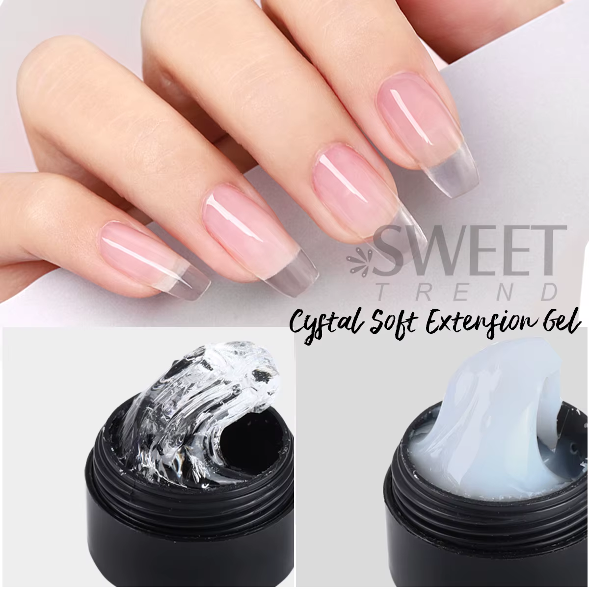 Extension d'ongles en cristal doux et solide