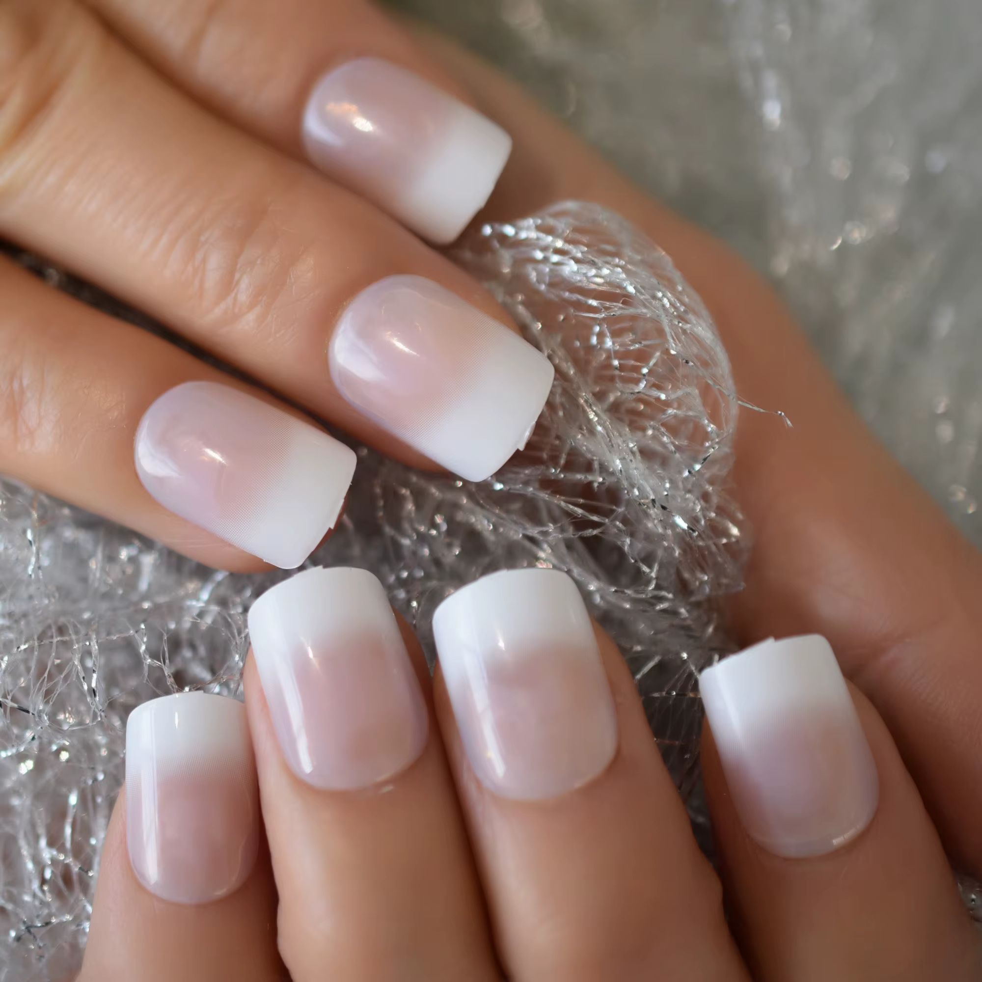 Fench manucure 24 pièces presse sur les pointes des ongles