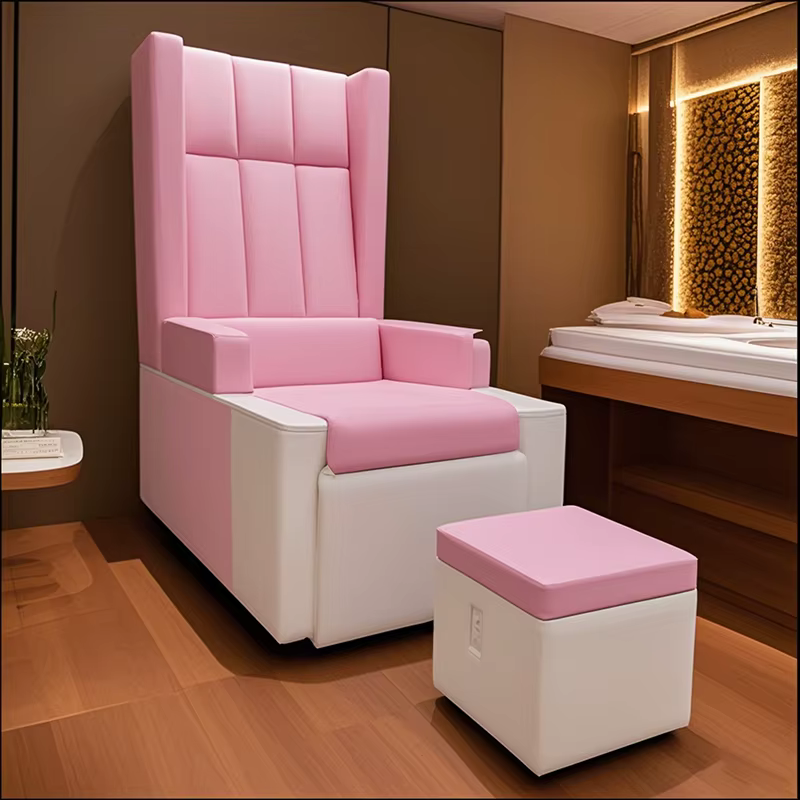 Nouveau style tendance : Fauteuil de pédicure rose, mobilier de salon de manucure, fauteuil de massage pour spa des pieds, fauteuil de manucure et pédicure