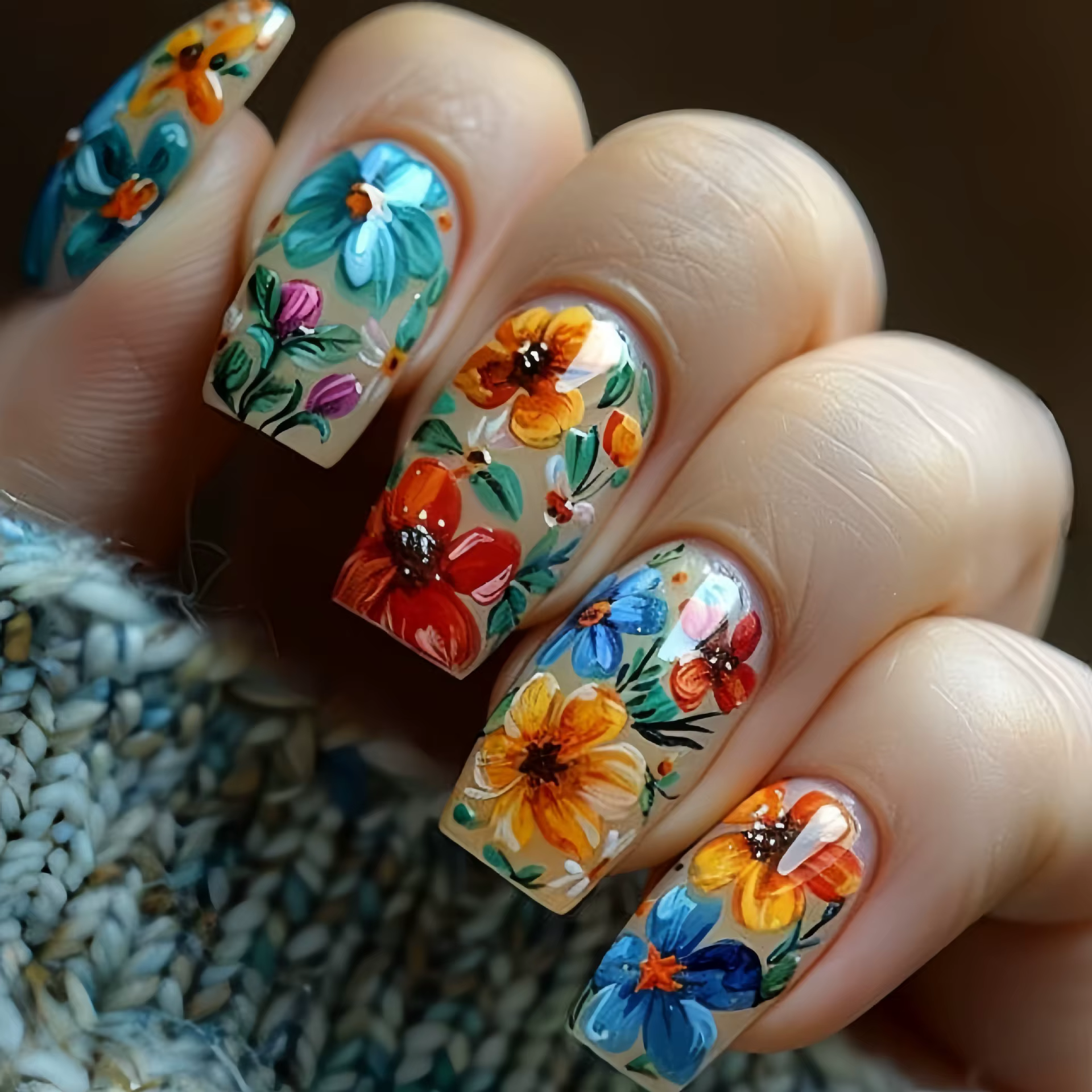 Faux ongles mi-longs pour femmes et filles