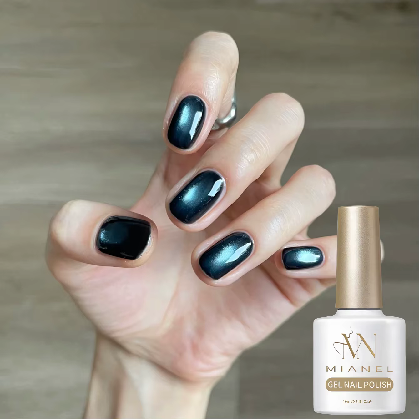 MIANEL Gel à ongles effet œil de chat bleu nuit foncé