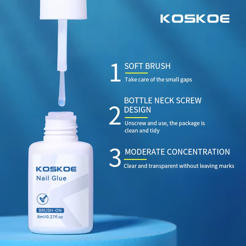 KOSKOE 8ML colle à ongles pour faux conseils Nail Art strass