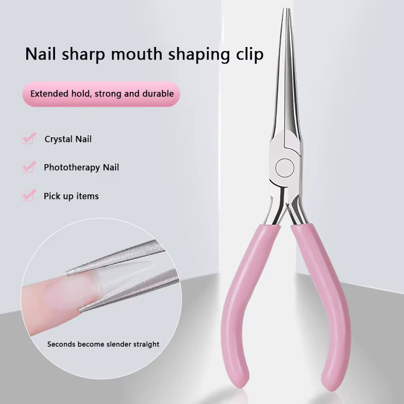 Pince à épiler en acrylique pour extension d'ongles