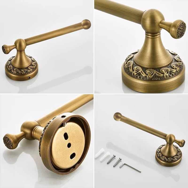 Ensemble d'accessoires de salle de bains en laiton Antique, 2 pièces, distributeur de serviettes et porte-papier hygiénique en Bronze pour salle de bains mural