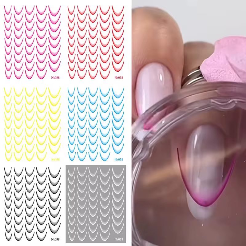 Autocollants pour Nail Art dégradé français