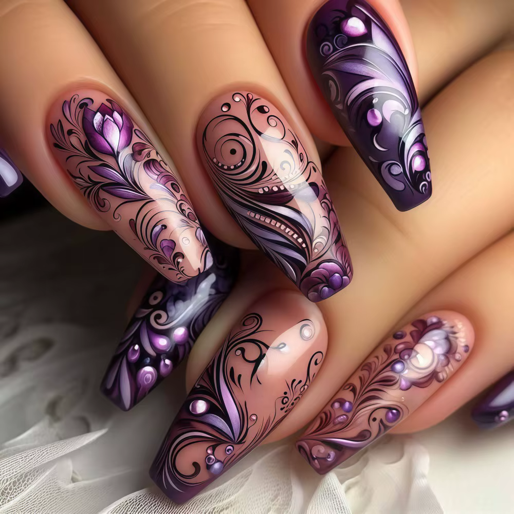 Faux ongles moyens pour femmes et filles