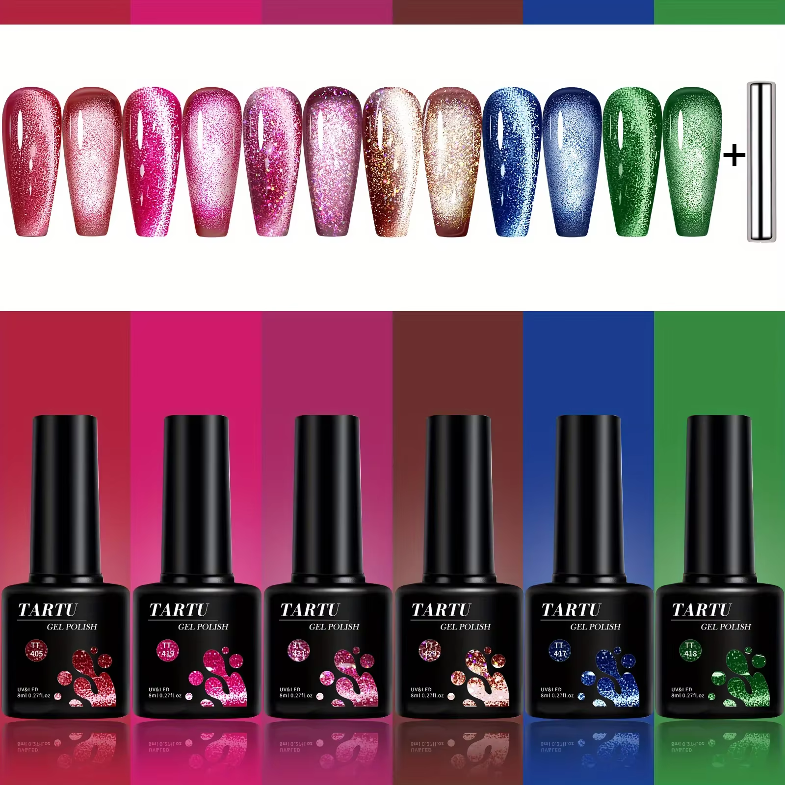 TARTU 6 pièces 8ml ensemble de vernis à ongles Gel oeil de chat