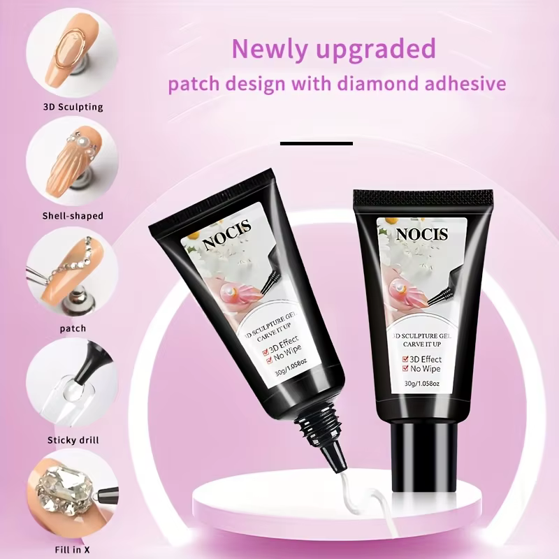 Gel à ongles 3D NOCIS, 15g 30g Gel transparent pour sculpter