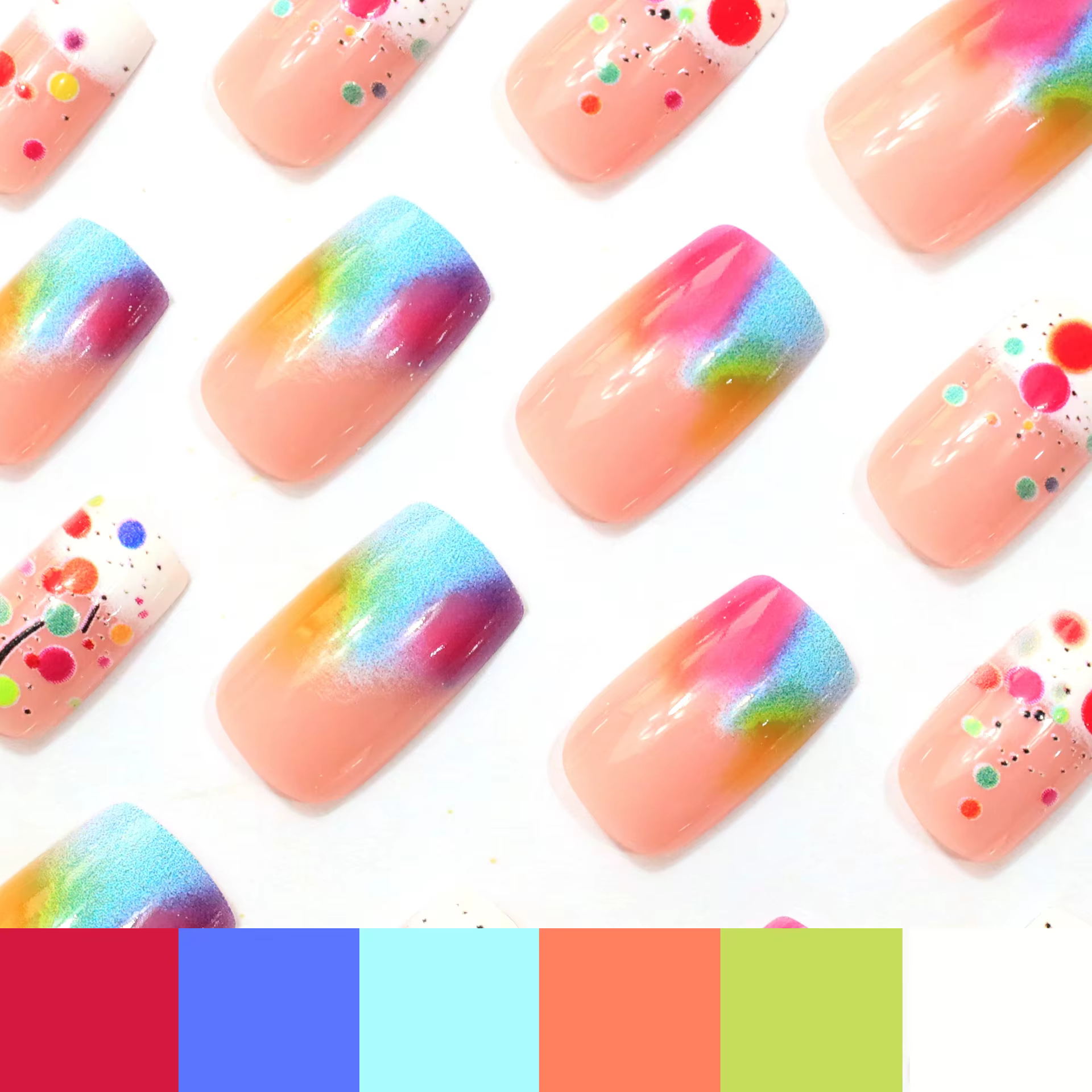 24 pièces de points ronds colorés macaron