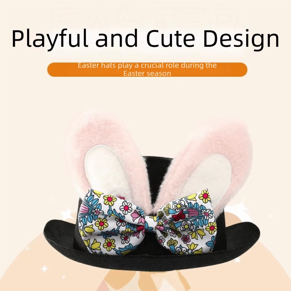 Accessoire Chapeau de Pâques noir pour déguisement, jeu de rôle, accessoire photo, cosplay, spectacle sur scène, accessoire photo pour chapeau haut de forme