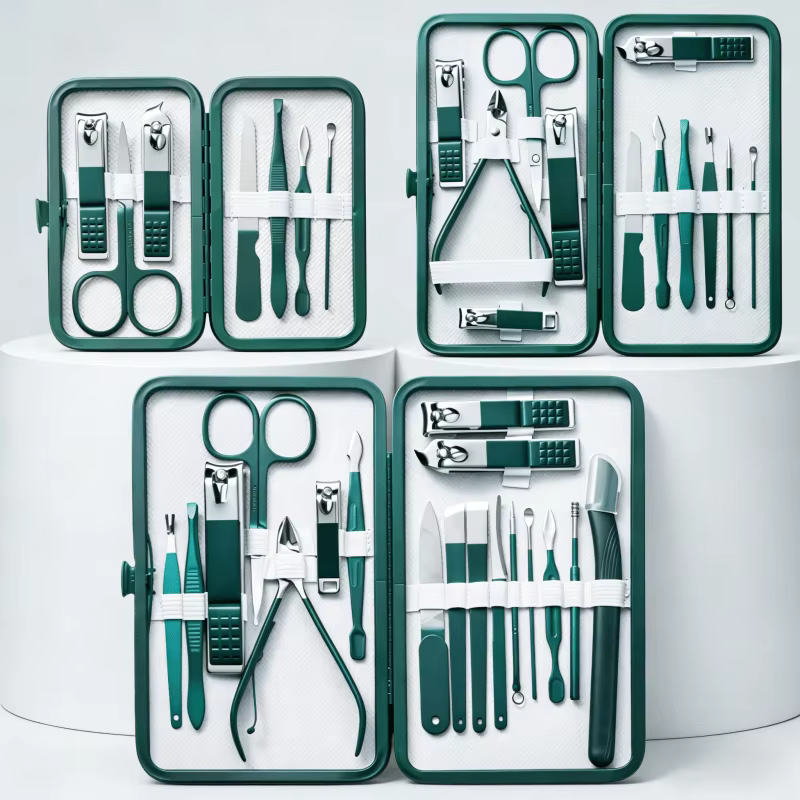 Ensemble professionnel de manucure et pédicure avec coupe-ongles