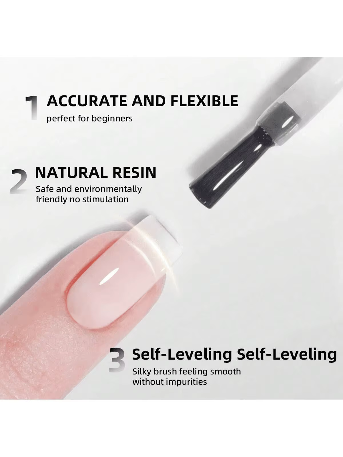 Gel de constructeur dur transparent 3 en 1 de 15 ml – Formule professionnelle d'extension