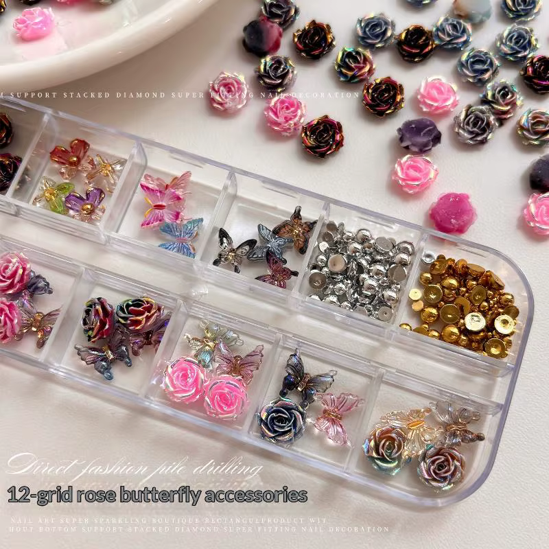 Breloques pour ongles 12 compartiments