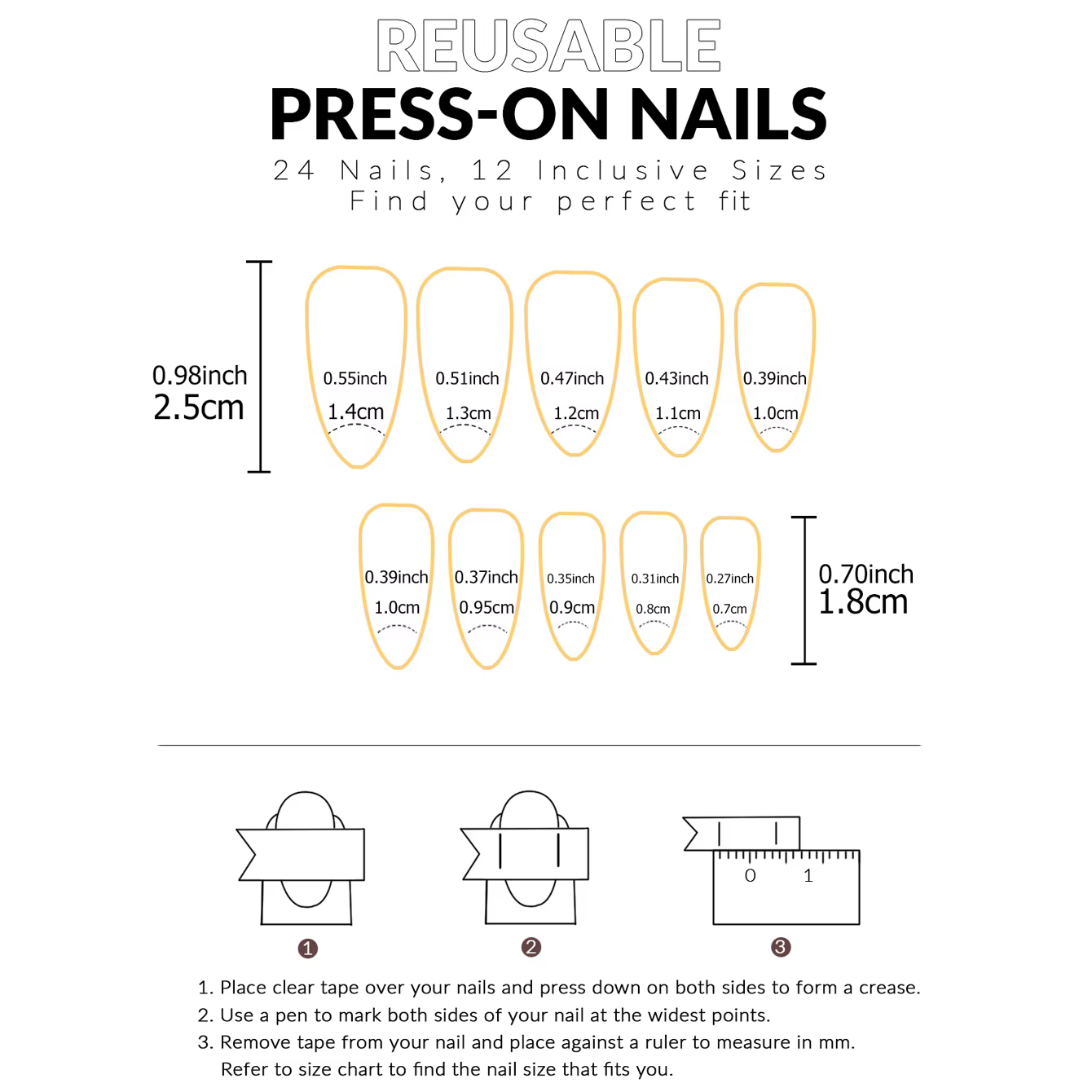 Faux ongles français en amande