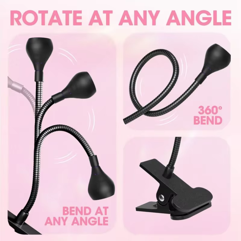 Sèche-ongles lumière UV lampe à ongles 395nm longueur d'onde Clip-on bureau Mini USB