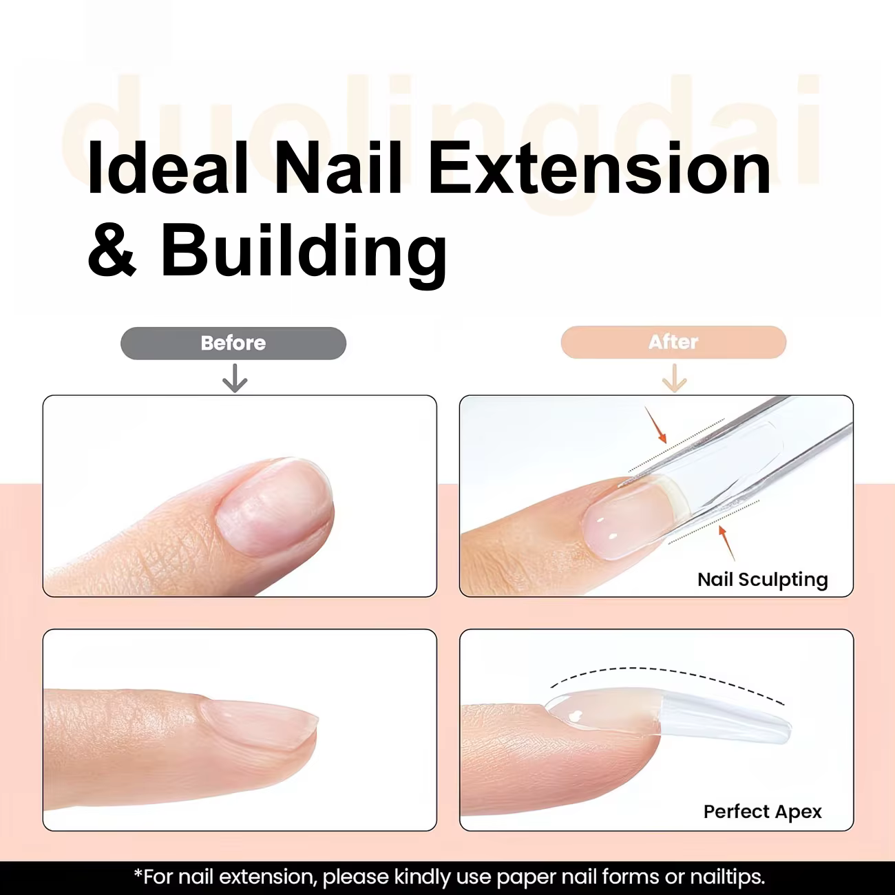 Gel Constructeur Jelly Blanc Nude Rose Haute Dureté pour Extension d'Ongles